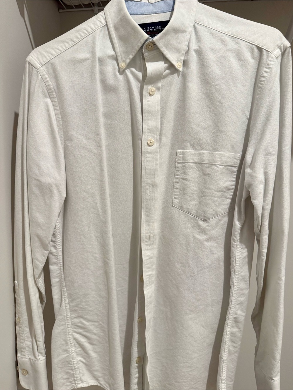 Charles Tyrwhitt White Button-Down Oxford Shirt
